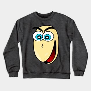 Excited Funny Face Cartoon Emoji Crewneck Sweatshirt